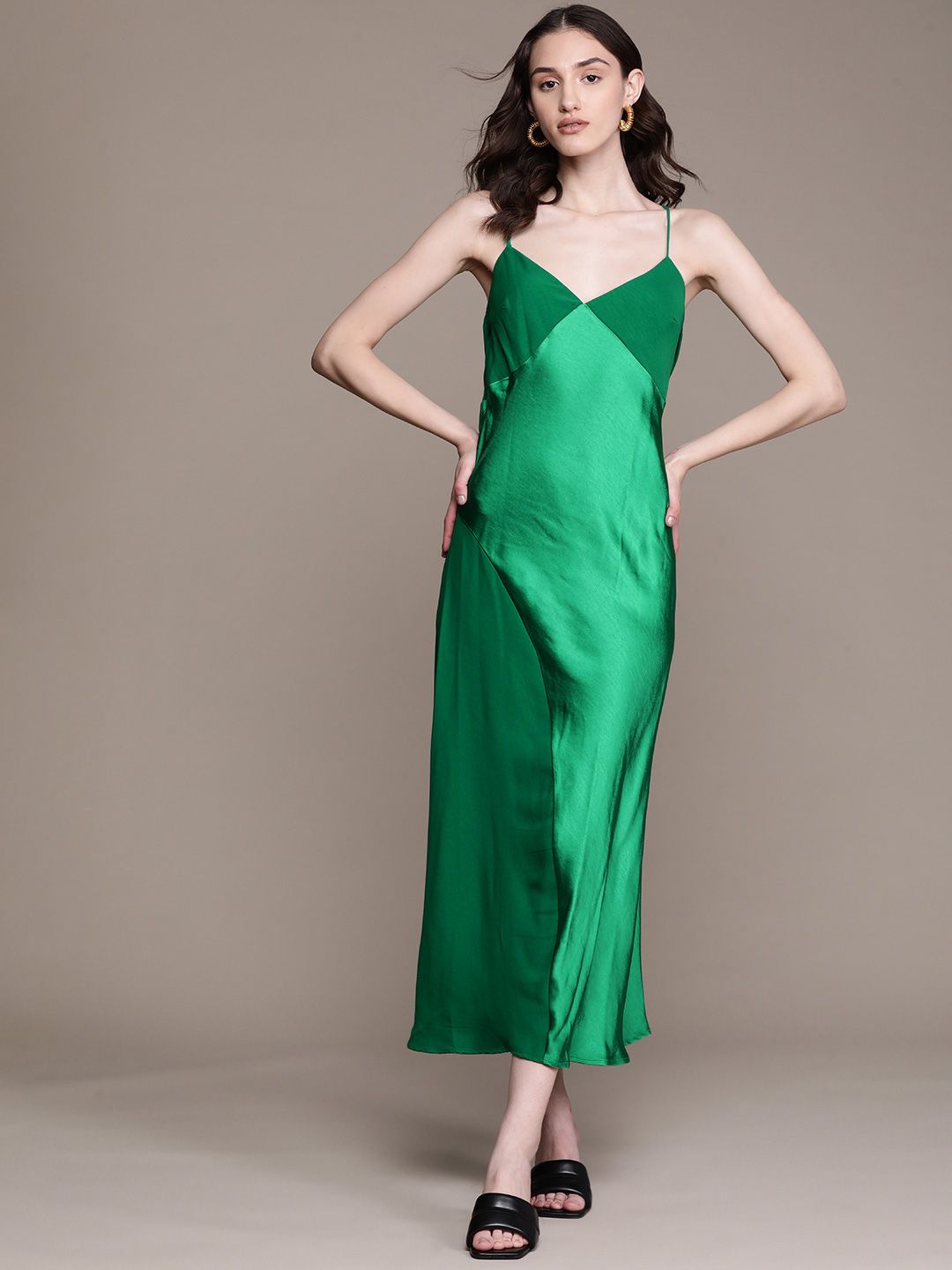 mango green slip dress Dearest Maxi Dress main image 1