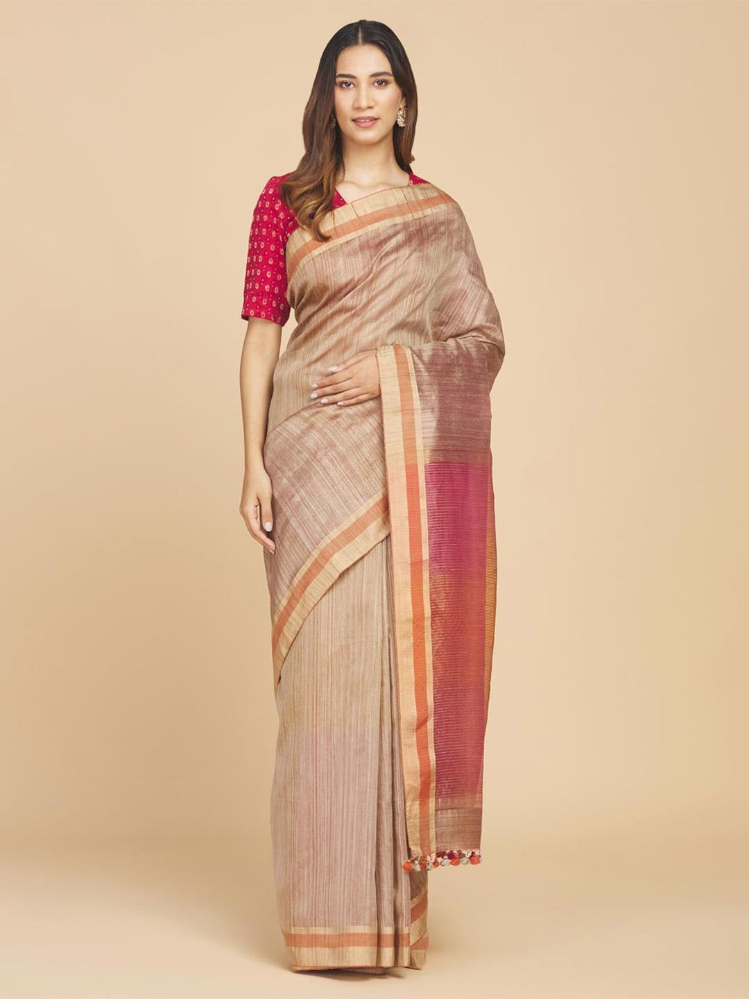 Fabindia Woven Design Pure Silk Saree Price in India