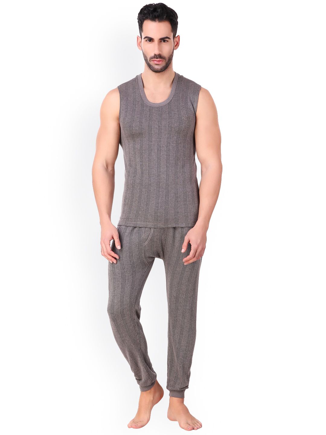 Buy XYXX Men Grey Cotton Rich Short Sleeve Thermal Set - Thermal
