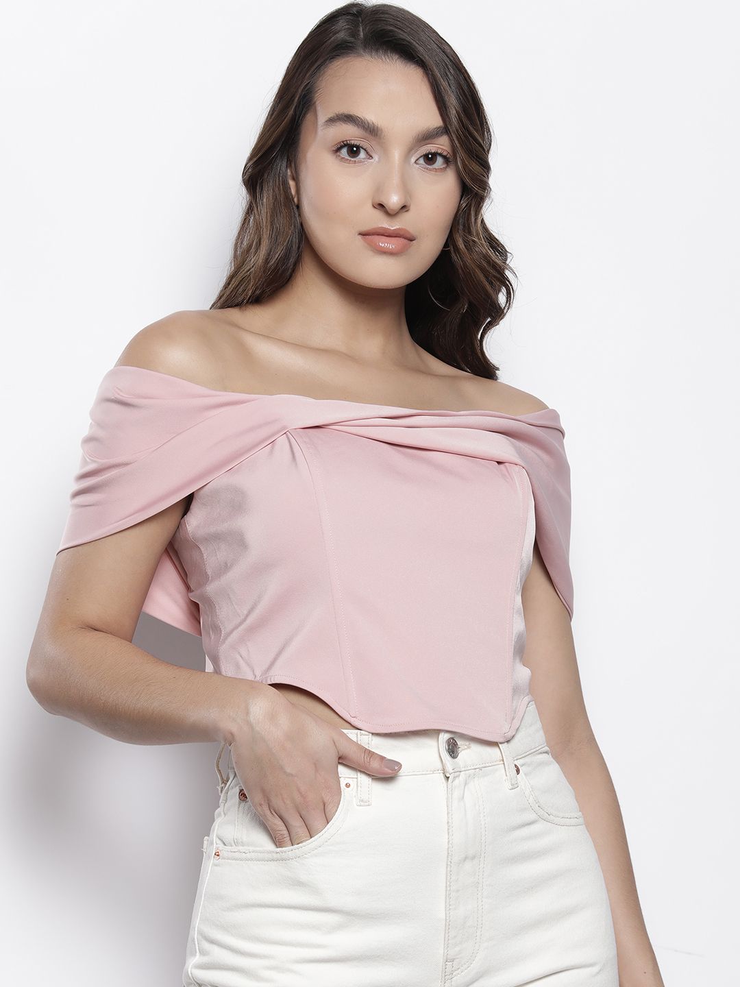 Boohoo Off-Shoulder Bardot Wired Crop Top Price in India