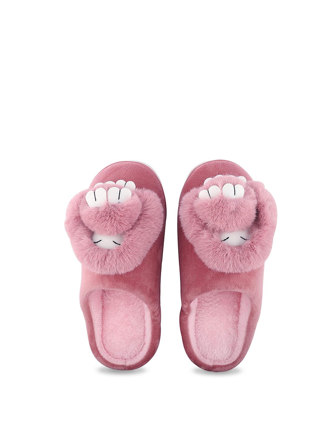 CASSIEY Women Peach-Coloured & White Room Slippers