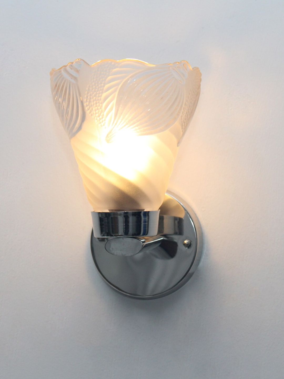 SHREE KALA HOME DECOR Chrome Shunk Design Glass Wall Sconce Light