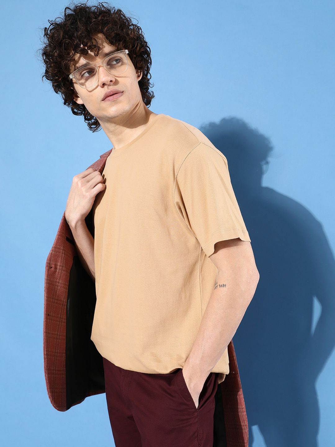Mast & Harbour Round Neck Pure Cotton T-shirt