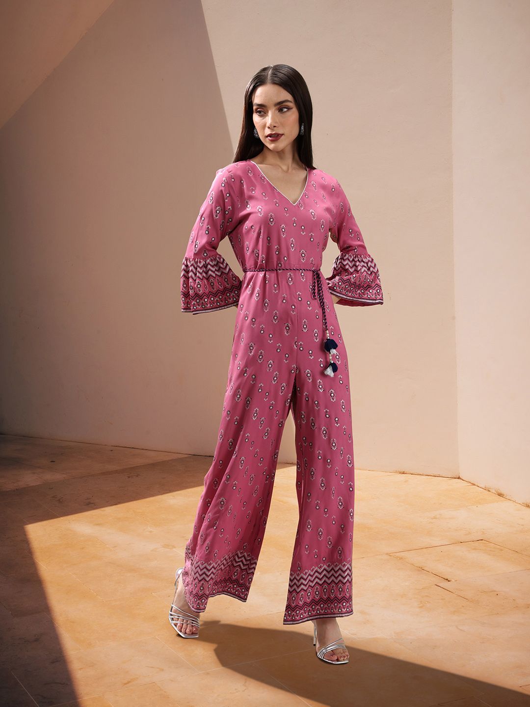 all about you Ethnic Printed Basic Jumpsuit Price in India