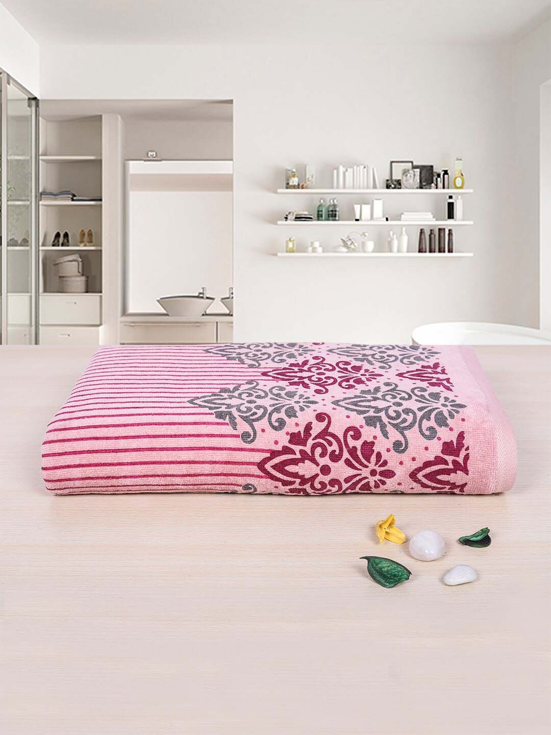 RANGOLI Emperial Purple & Grey Pure Cotton 450GSM Bath Towels