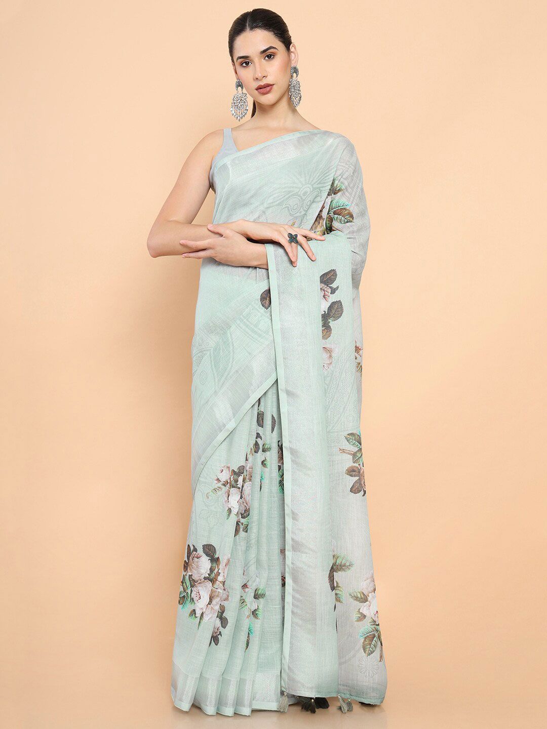 Soch Floral Zari Pure Silk Saree Price in India