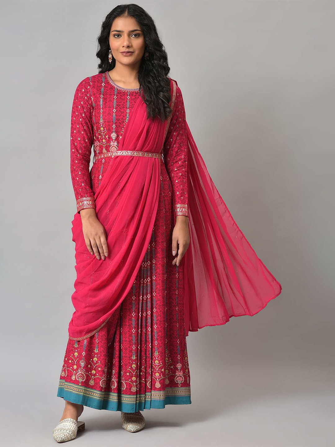 W Ethnic Motifs Maxi Dress Price in India