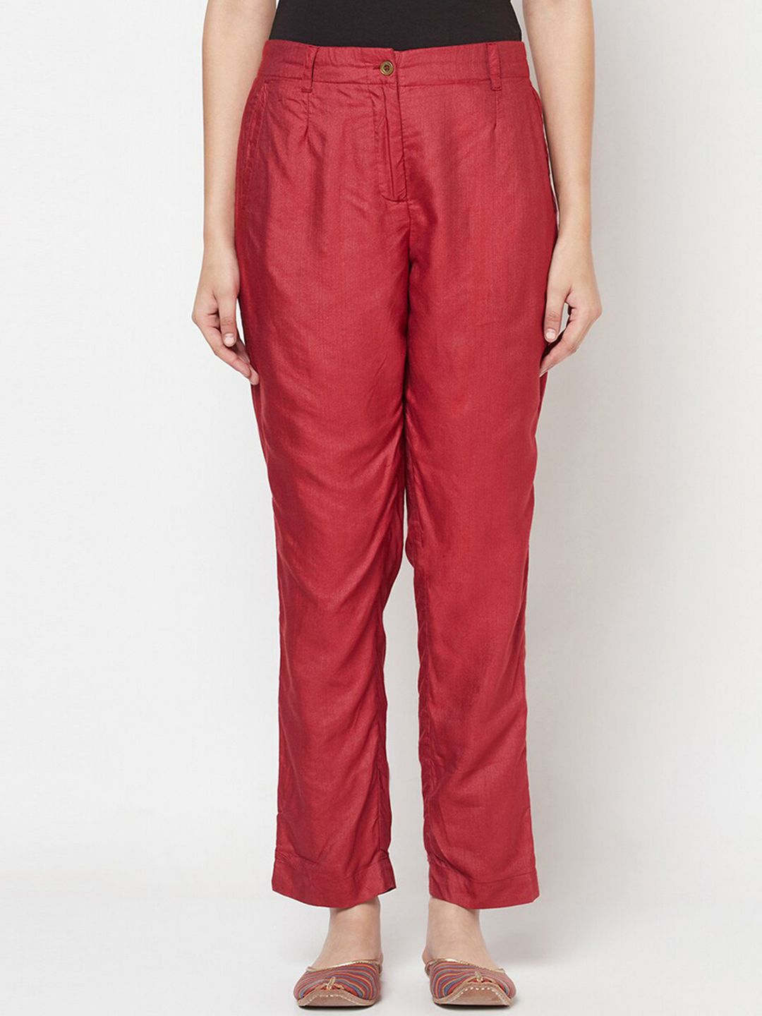Fabindia Women Slim Fit Trousers