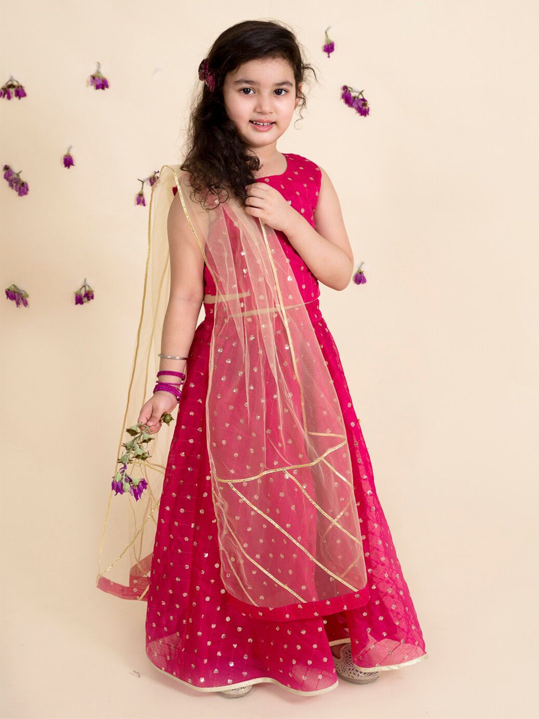 pspeaches Girls Embellished Ready to Wear Lehenga & Blouse With Dupatta Price in India