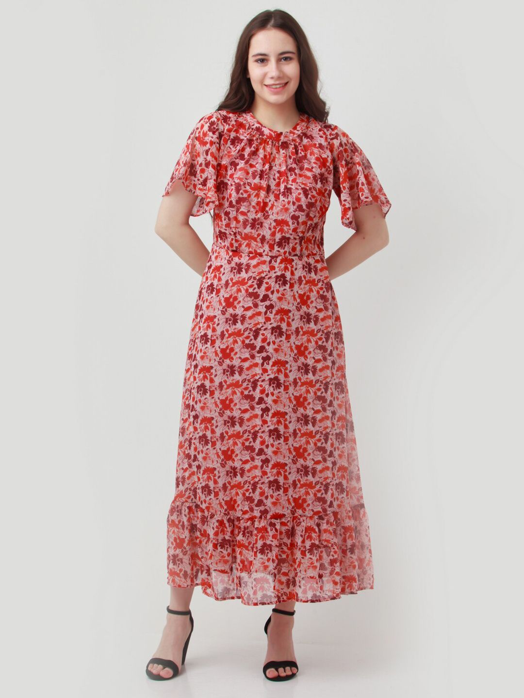 Zink London Floral Printed Maxi Dress Price in India