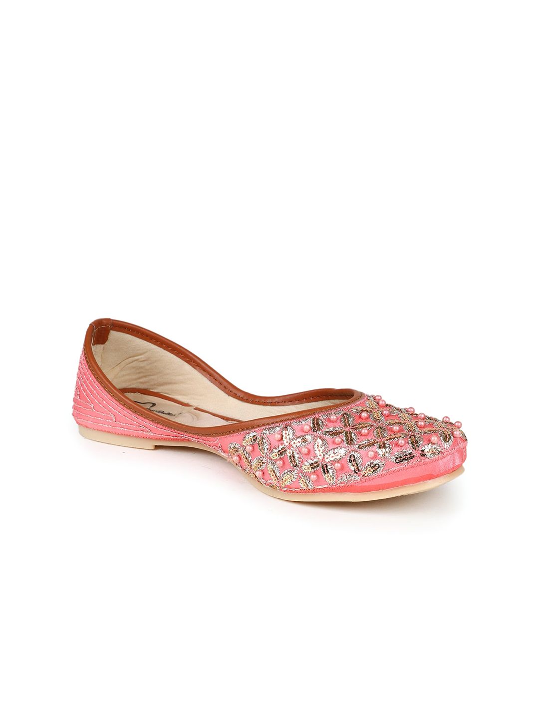 The Desi Dulhan Women Embellished Ethnic Mojaris with Embroidered Flats Price in India