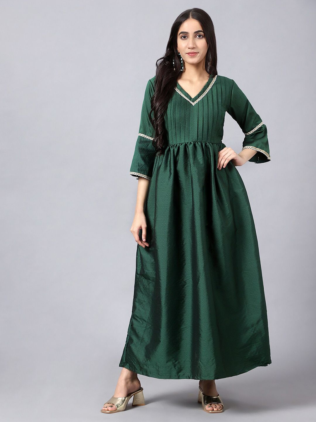 V TRADITION Ethnic Maxi Fit & Flare Dress Price in India