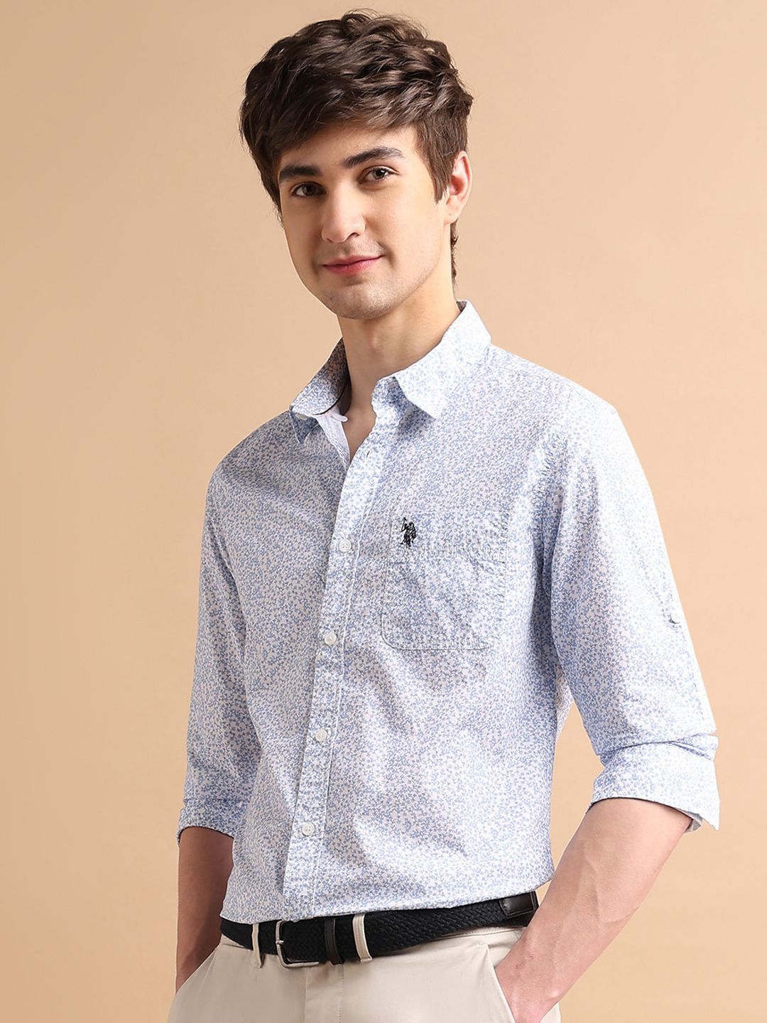 U.S. Polo Assn. Denim Co. Men Floral Printed Pure Cotton Casual Shirt
