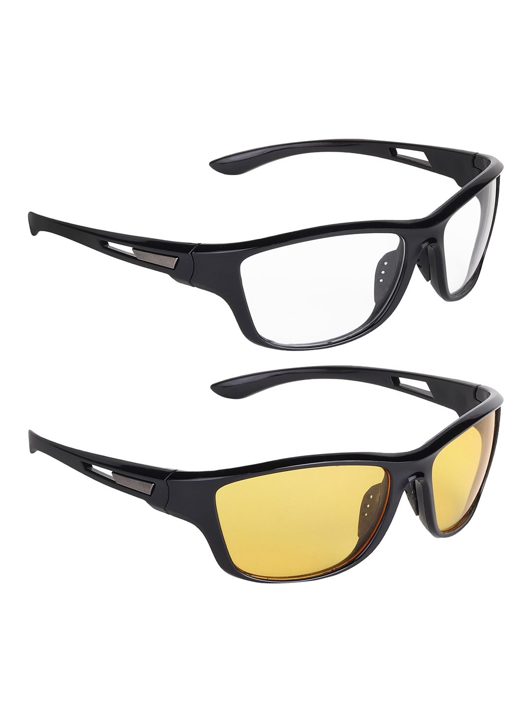 SCAGLIA Set Of 2 Lens & Sports Sunglasses with UV Protected Lens SCG_NEW SPRTS_YLW-CLR
