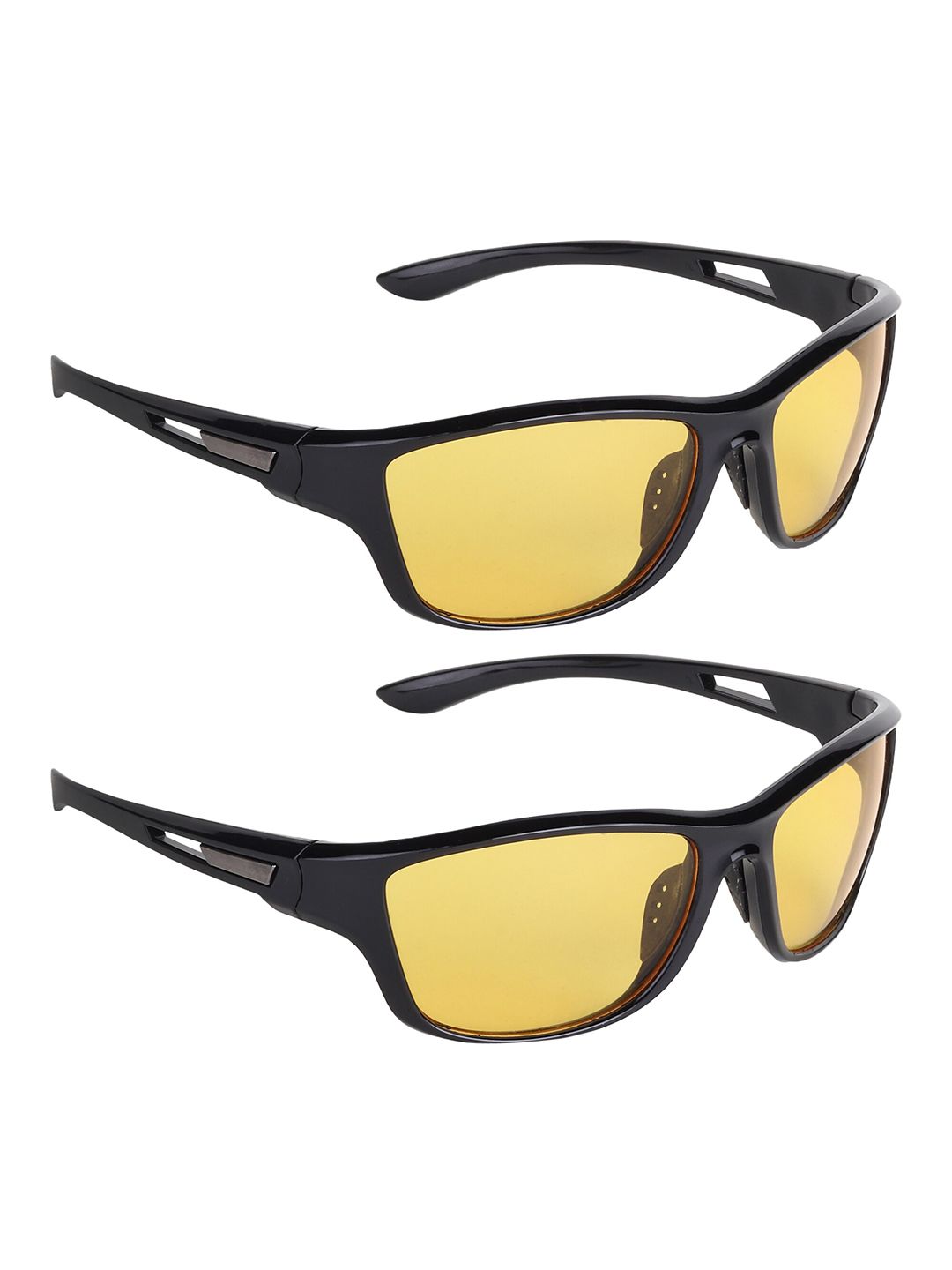 ALIGATORR Unisex Pack Of 2 Cateye Sunglasses With UV Protected Lens AGR_NEW SPRTS_YLW-YLW