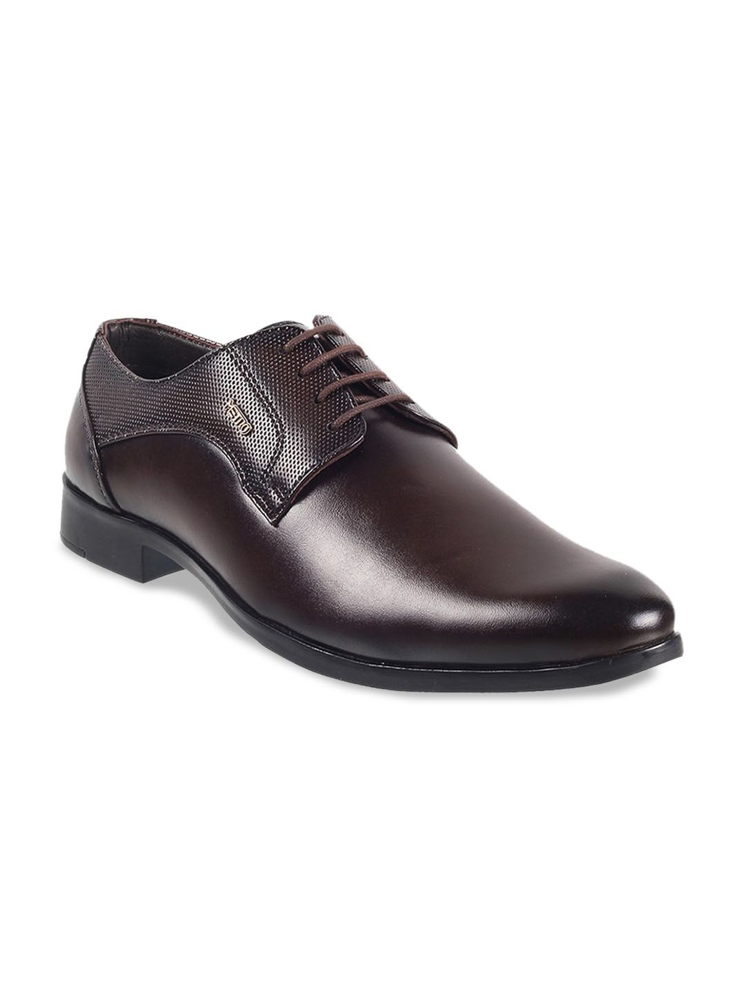 Metro Men Textured Leather Formal Derbys