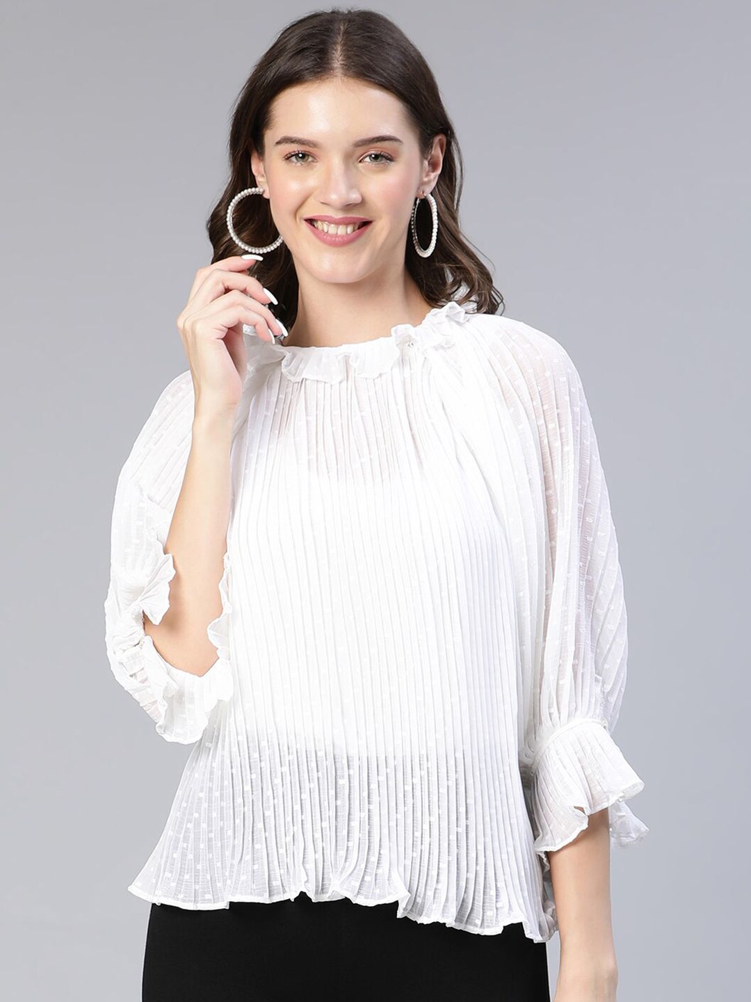 Oxolloxo Women Pleated Top Price in India