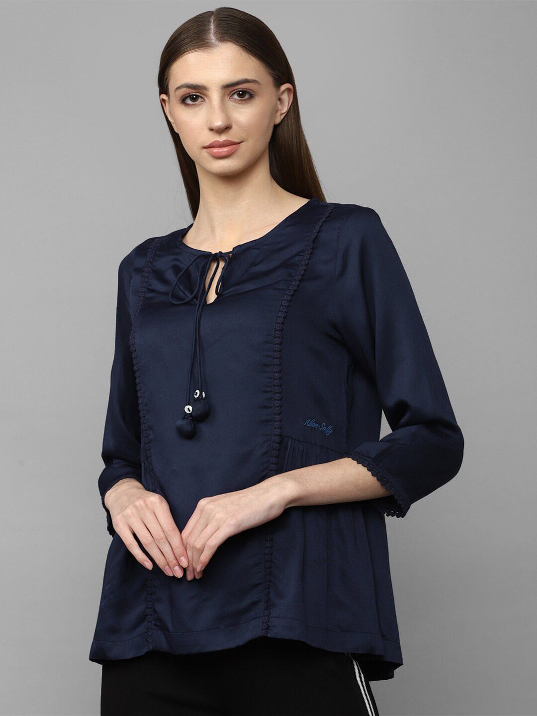 Allen Solly Woman Tie-Up Neck Top Price in India