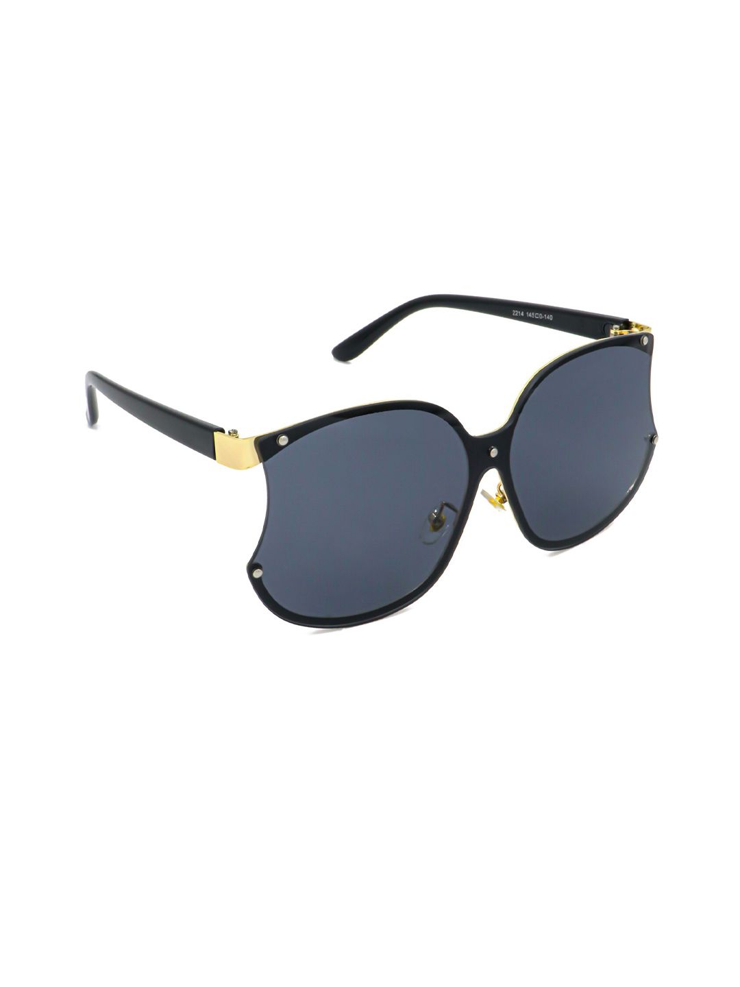 Bellofox Men Black Lens & Black Oversized Sunglasses