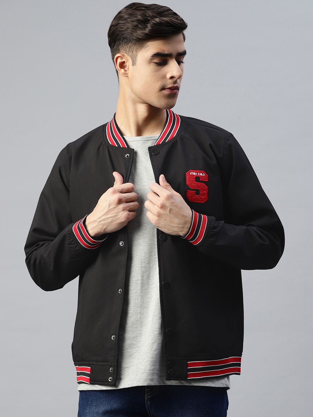 Pierre Carlo Men Typography Varsity Jacket