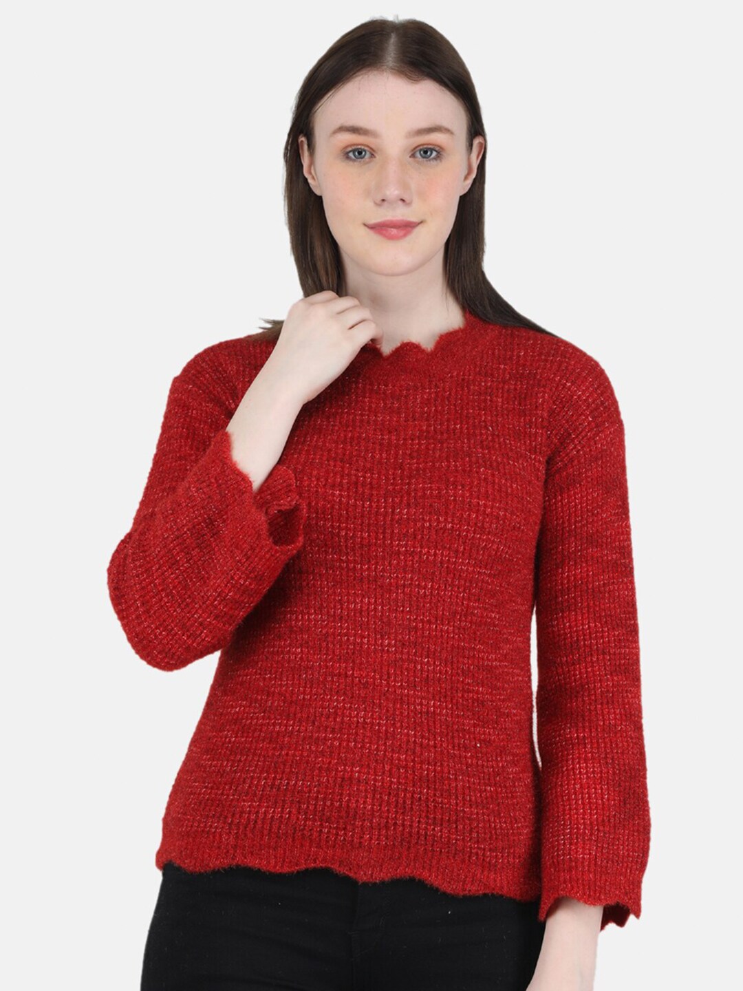 Monte Carlo Women Wool Round Neck Top Price in India