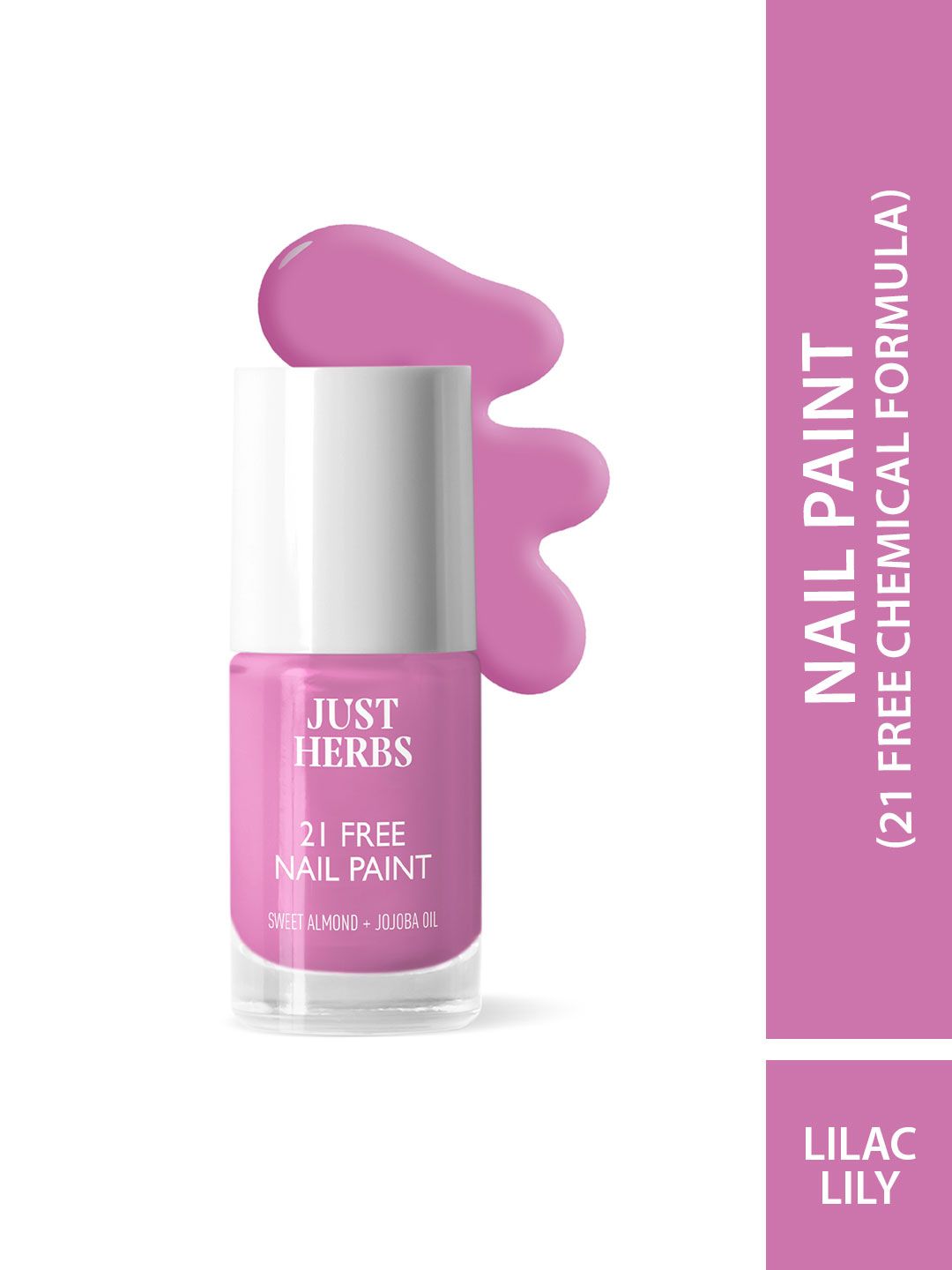 Just Herbs 21 Free Quick Drying Nail Paint with Sweet Almond 6 ml - Lilac Lily NP-06