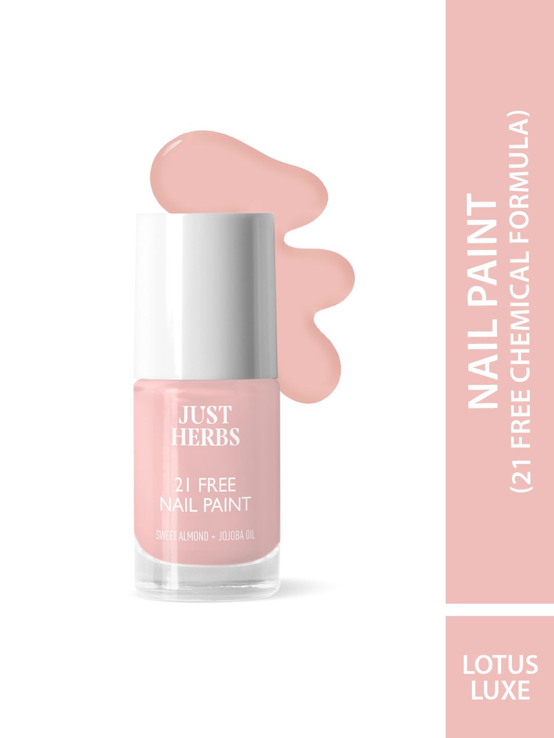 Just Herbs 21 Free Quick Drying Nail Paint with Sweet Almond 6 ml - Lotus Luxe NP-19