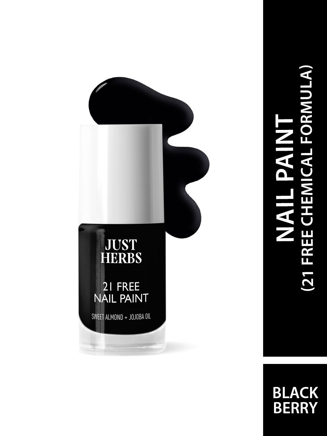 Just Herbs 21 Free Quick Drying Long Lasting Glossy Nail Polish 6ml - Black Berry NP-02