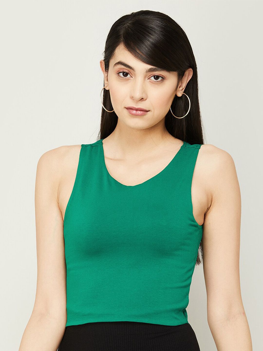 Ginger by Lifestyle Solid Tank Top Price in India