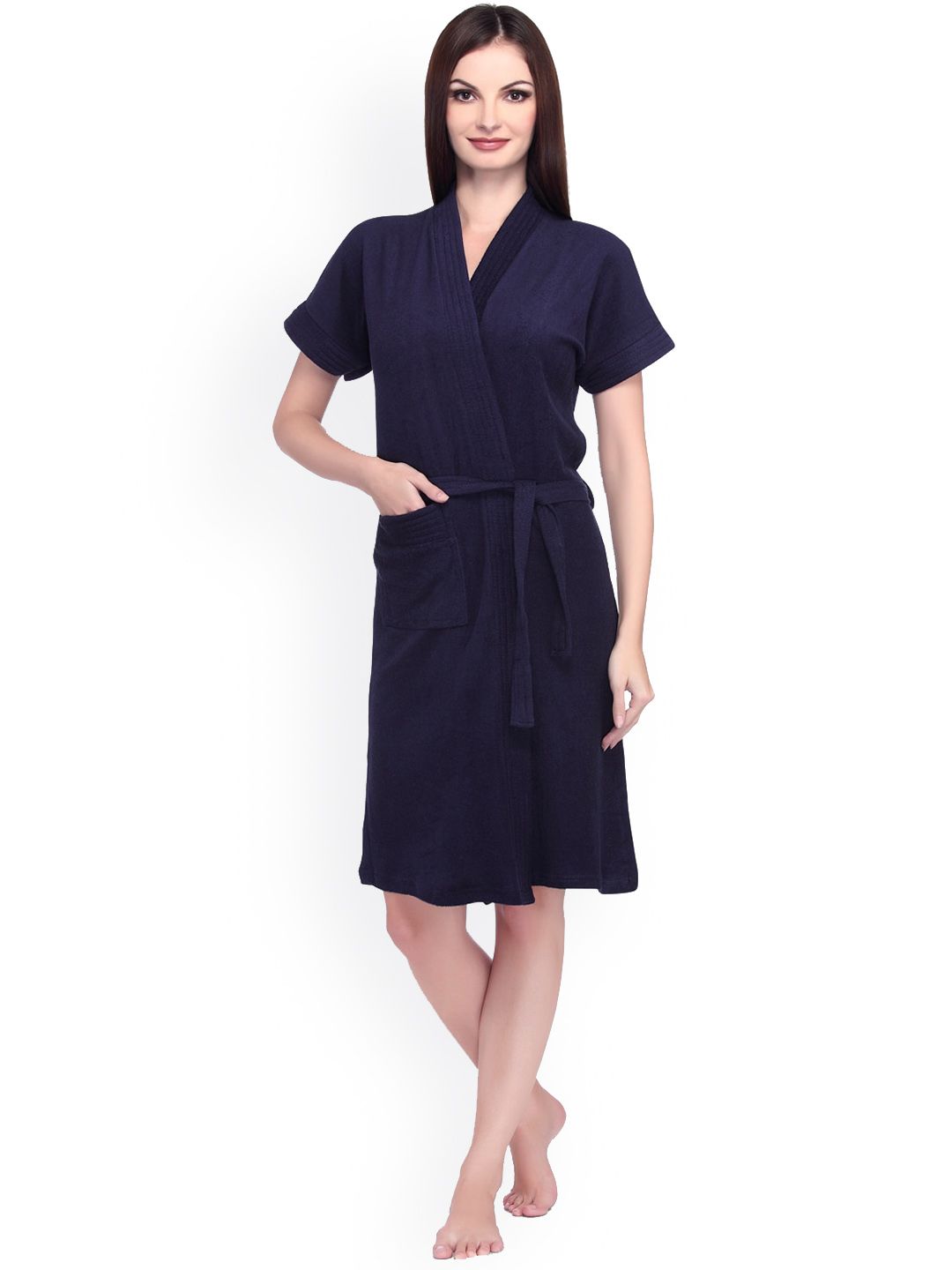 Sand Dune Women Plus Size Pure Cotton Bath Robe with Belt