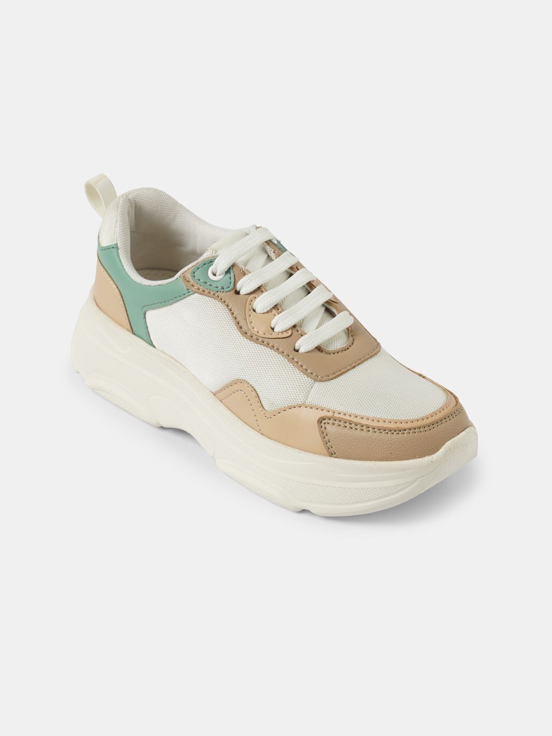 R&B Women Colourblocked PU Sneakers Price in India