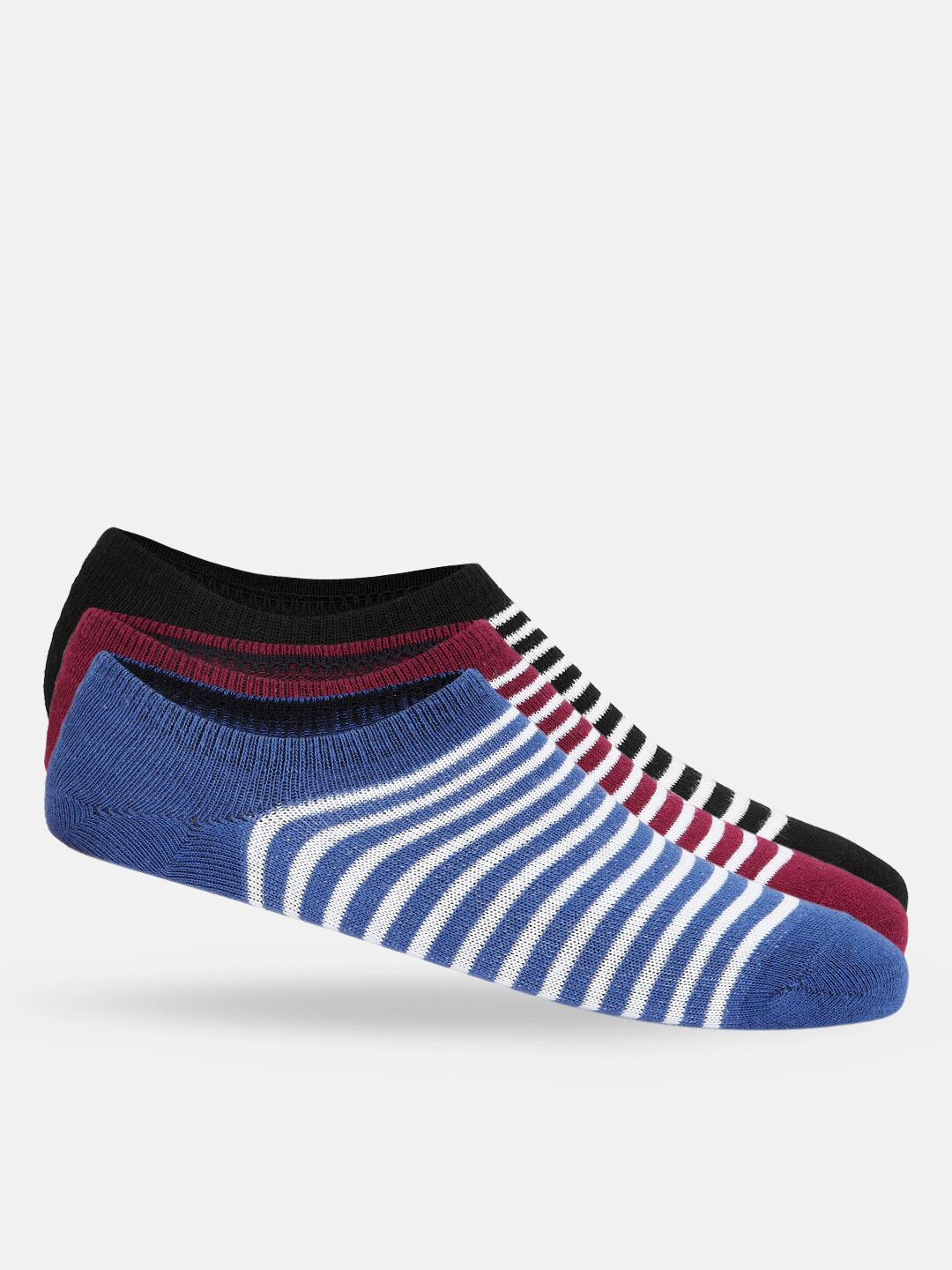 Ajile by Pantaloons Men Pack Of 3 Striped  Shoe-Liners