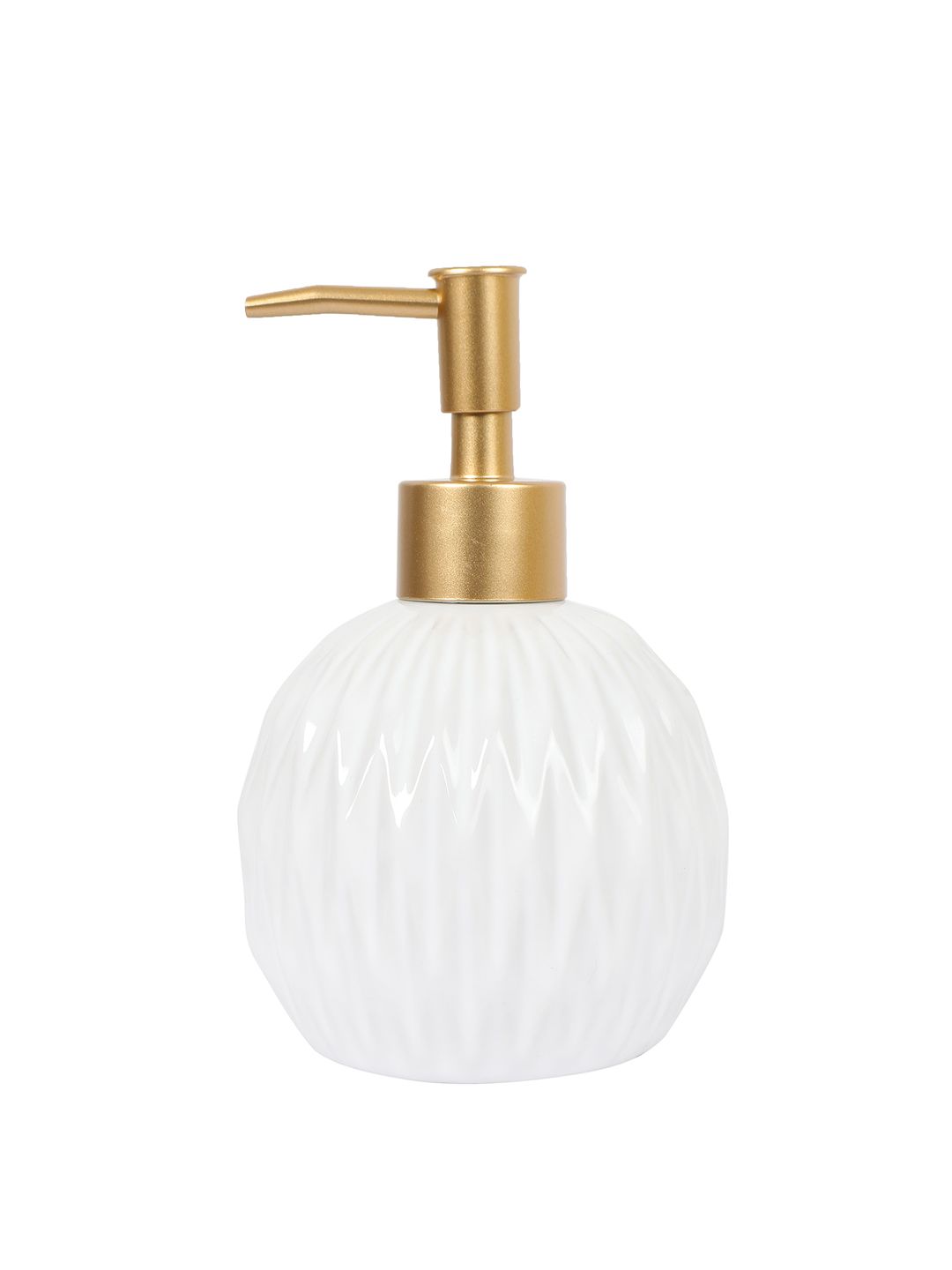 FabSeasons White Textured Ceramic Soap Dispenser 400 ml