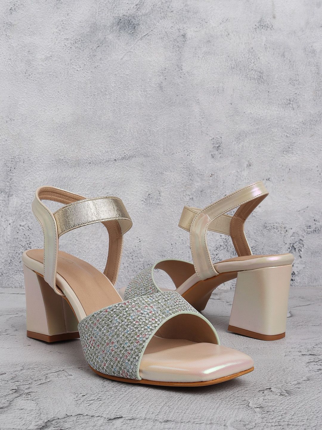 ICONICS Embellished Party Block Heels