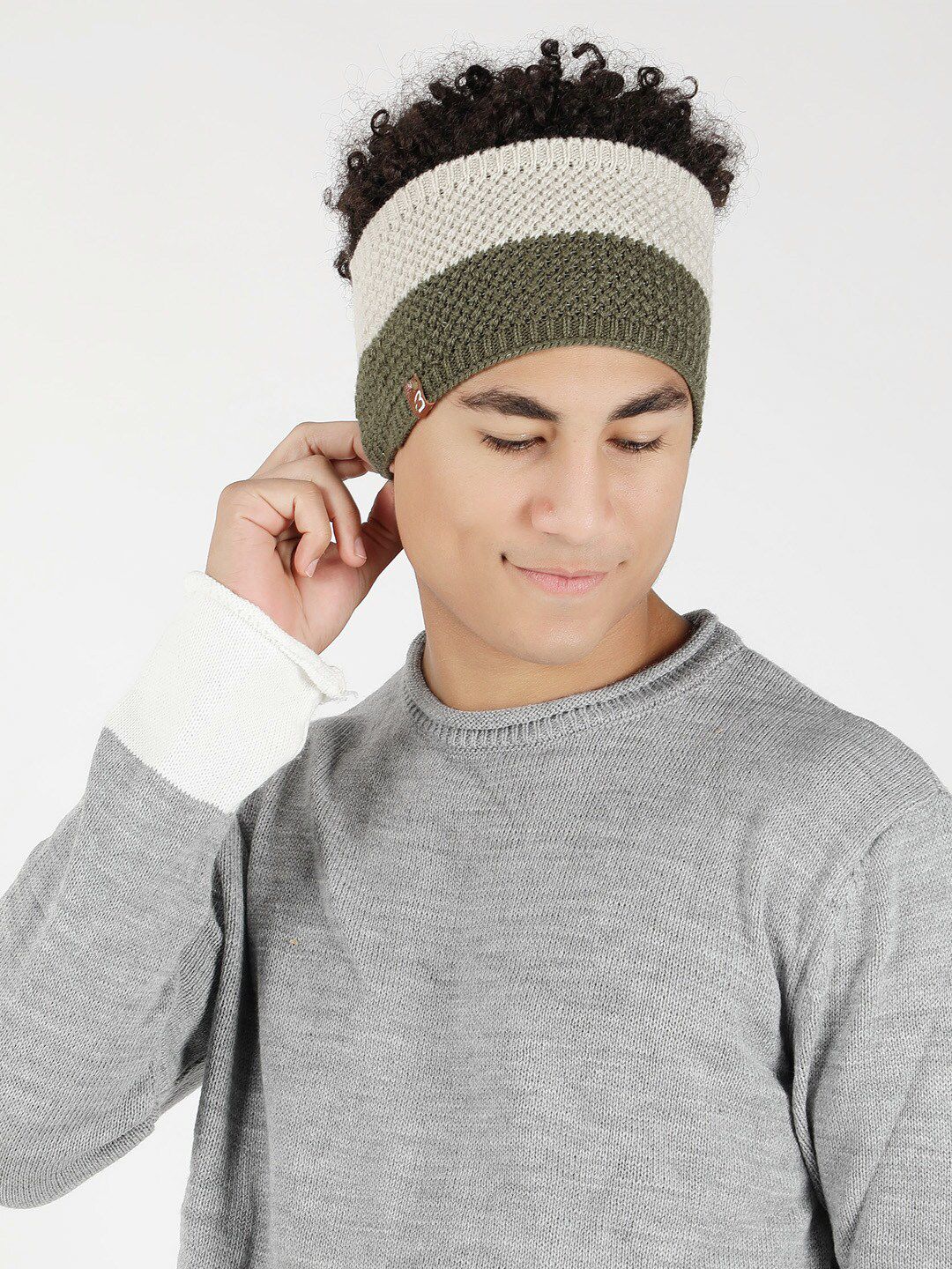 Bharatasya Colorblocked Knitted Wollen Headband Earwarmer