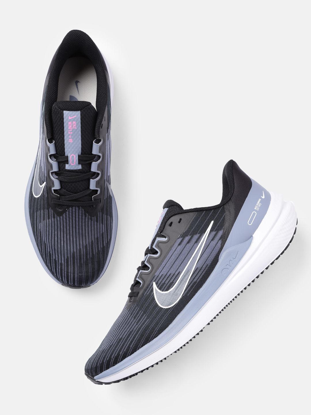 Nike Men Textured Air Winflo 9 Regular Road Running Shoes Price History