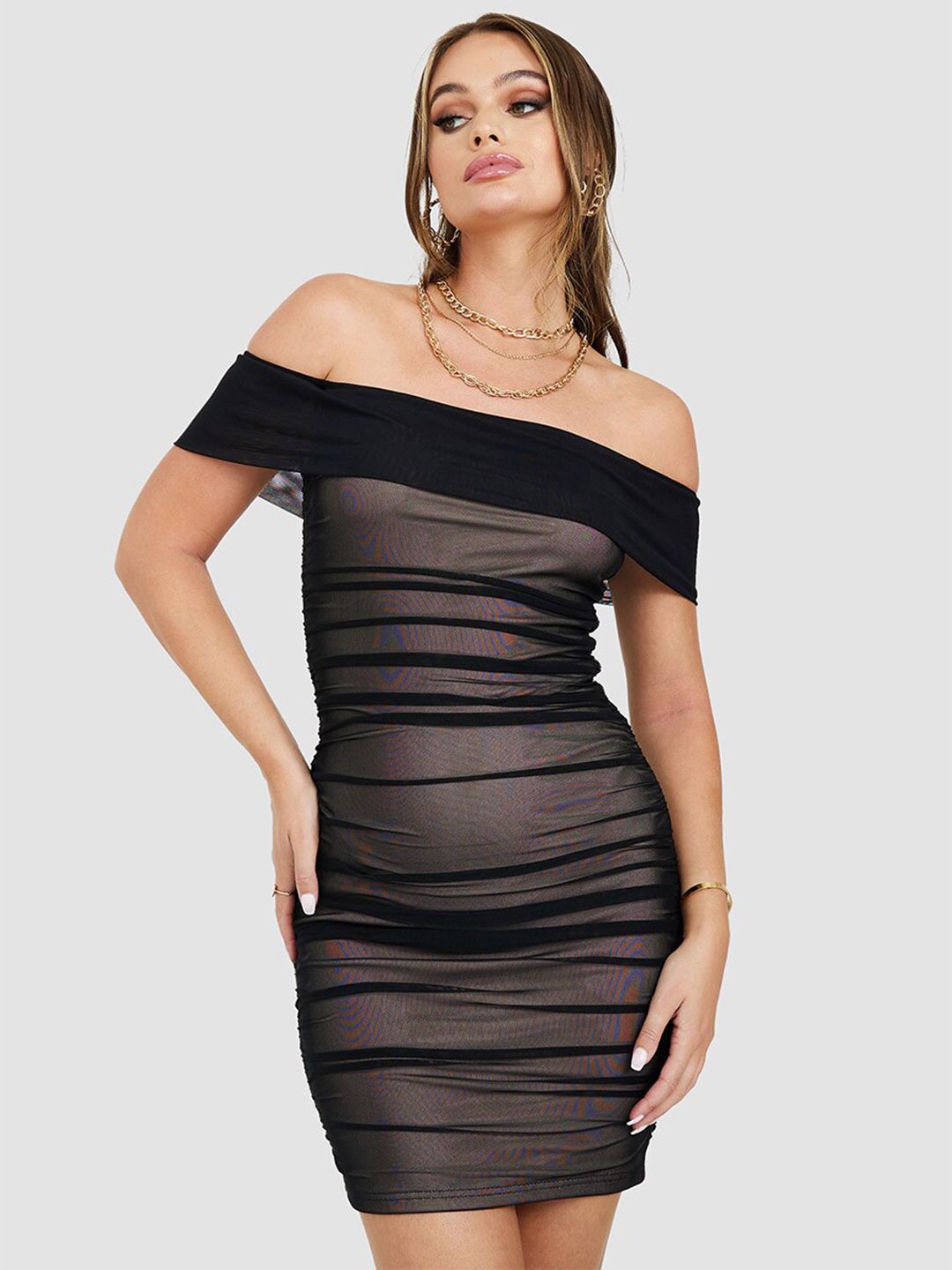 Styli Off-Shoulder Bodycon Dress Price in India