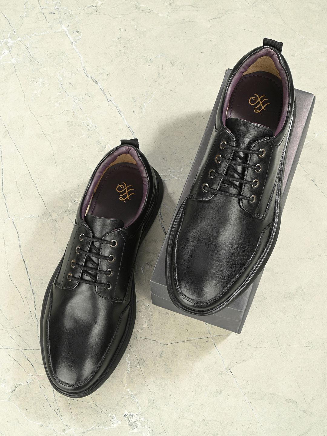 House of Pataudi Men Leather Formal Derbys shoes