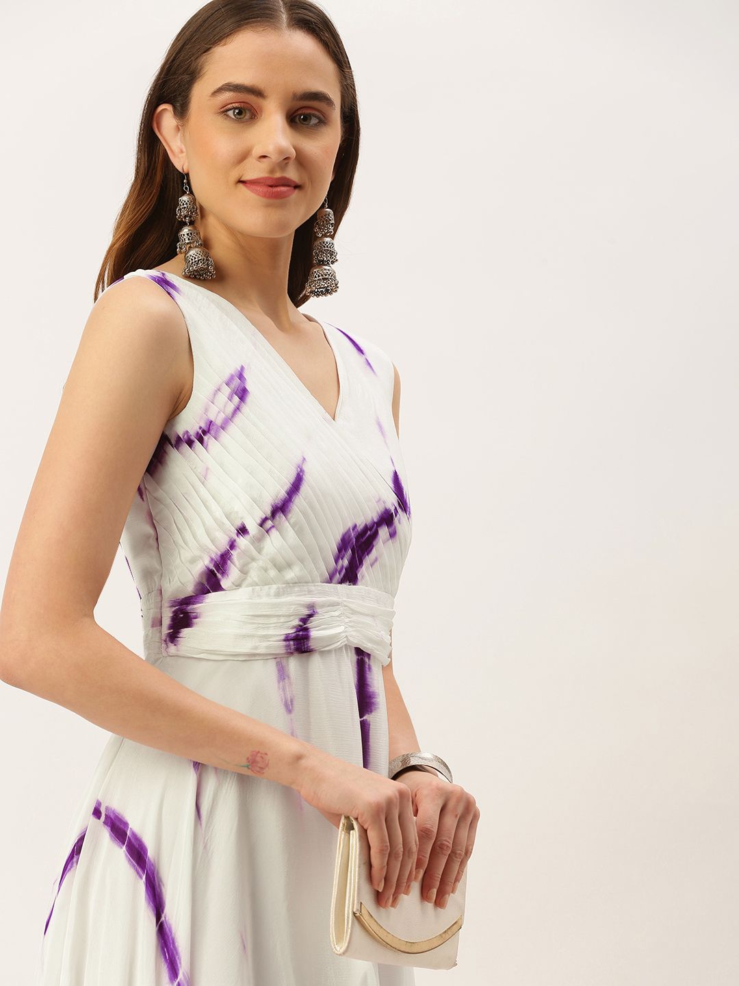 Ethnovog Tie and Dye Midi Dress Price in India