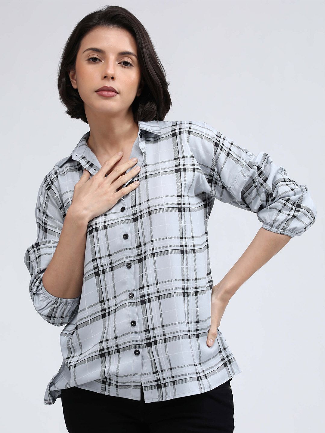 IDK Checked Shirt Style Top Price in India