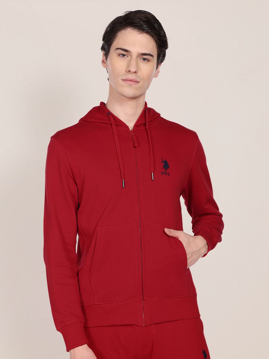 U.S. Polo Assn. Men Hooded Pure Cotton Sweatshirt
