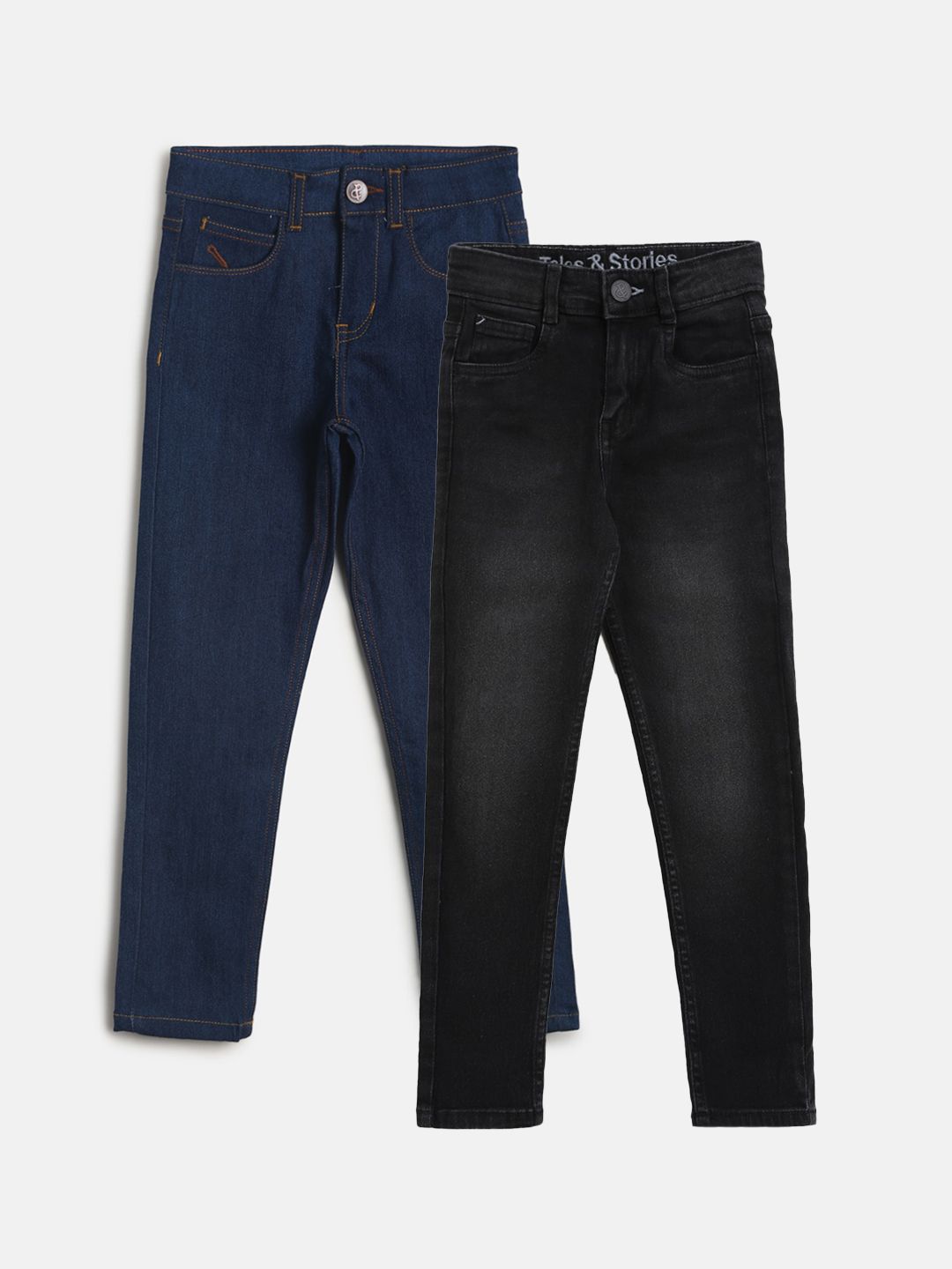 TALES & STORIES Boys Pack of 2 Slim Fit Cotton Jeans