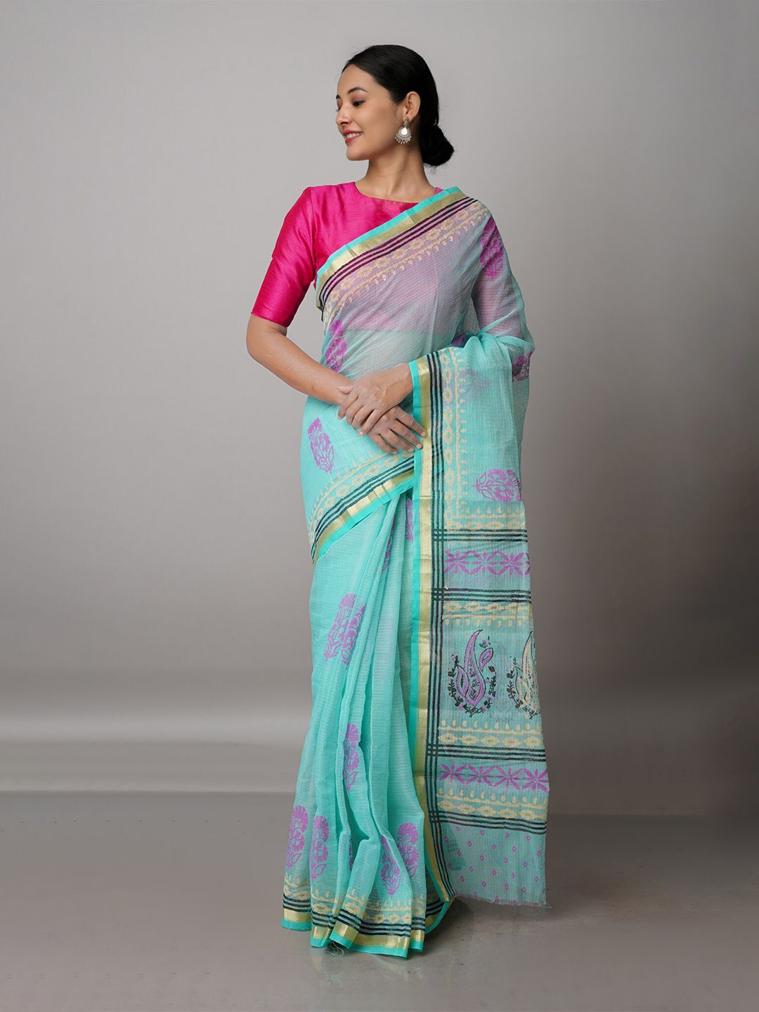 Unnati Silks Floral Pure Cotton Kota Saree Price in India