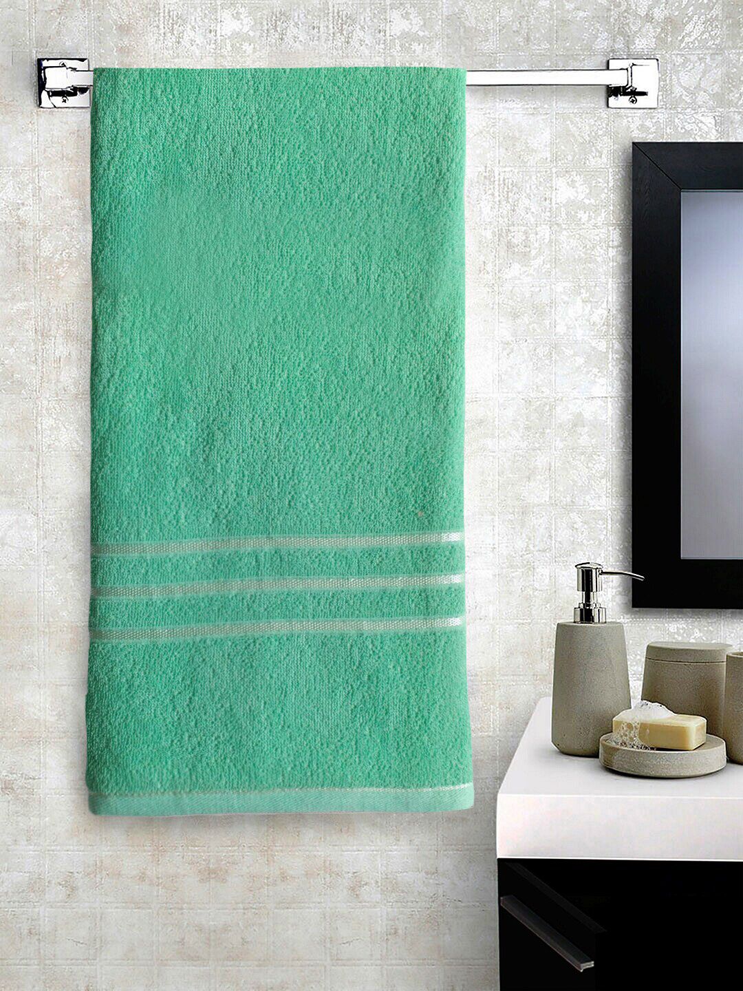 Lushomes Green Cotton 400 GSM Super Absorbent Bath Towel