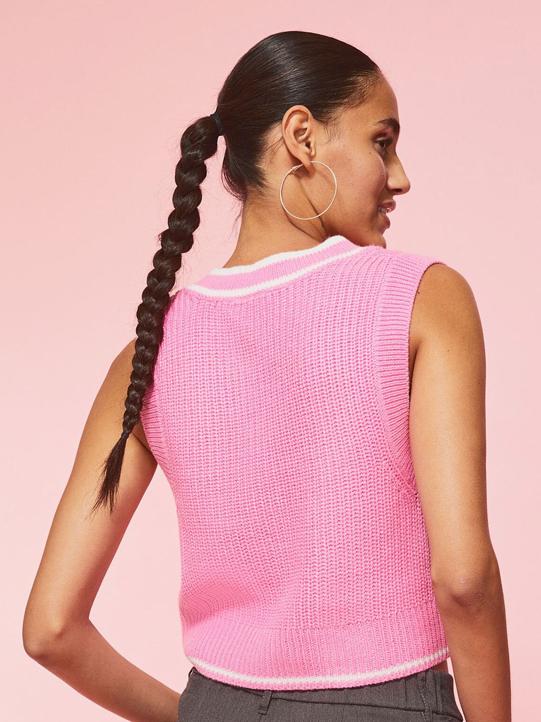 Buy H&M Women Rib-Knit Acrylic Sweater Vest - Sweaters for Women