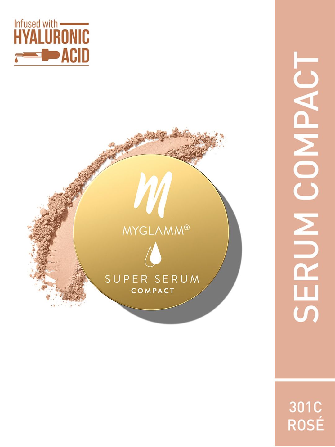 MyGlamm Super Serum Compact with Hyaluronic Acid & Vitamin E 9 g- Rose 31C