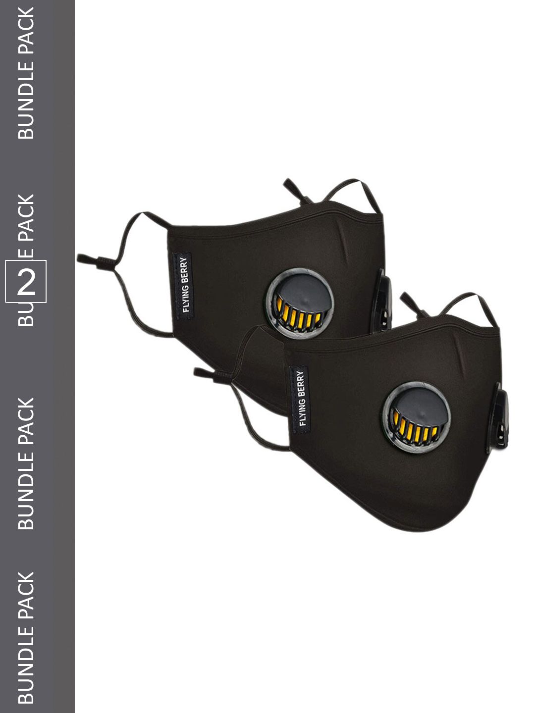 FLYING BERRY Pack Of 2 Solid Pure Cotton Reusable Anti Pollution N99 Masks