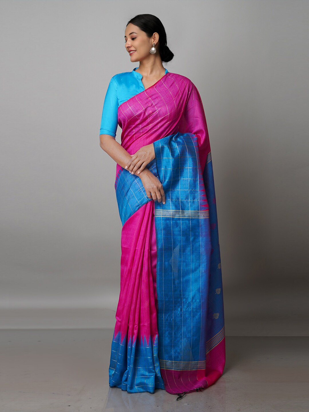Unnati Silks Woven Design Dupion Silk Zari Jamdani Saree Price in India