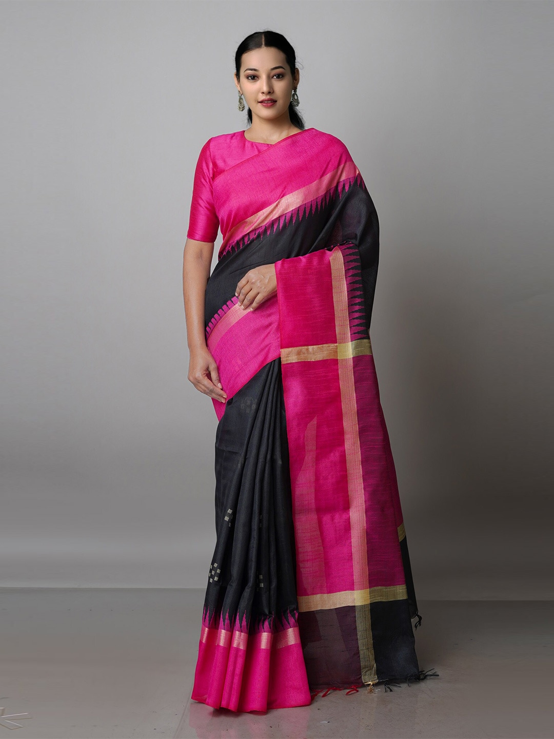 Unnati Silks Woven Design Zari Jamdani Saree Price in India