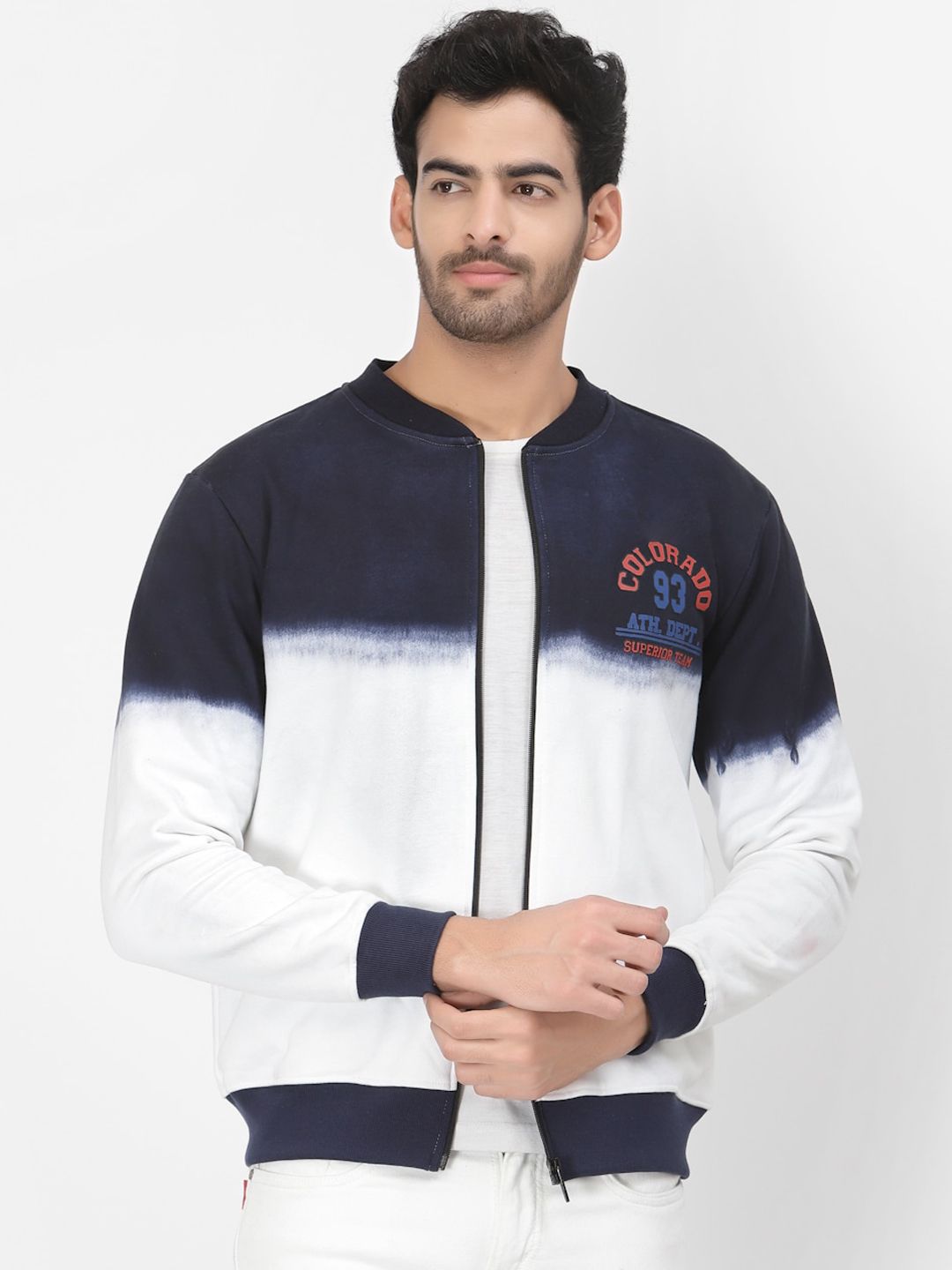 PAUSE SPORT Men Colourblocked Fleece Lightweight Bomber Jacket